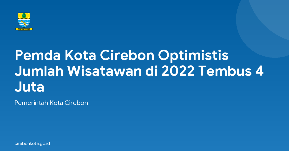 Pemda Kota Cirebon Optimistis Jumlah Wisatawan di 2022 Tembus 4 Juta