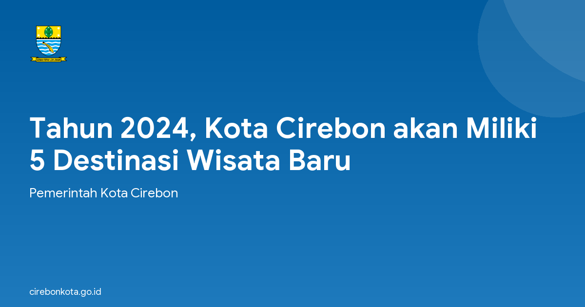Tahun 2024, Kota Cirebon akan Miliki 5 Destinasi Wisata Baru