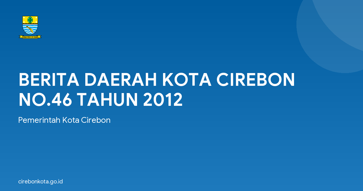 BERITA DAERAH KOTA CIREBON NO.46 TAHUN 2012