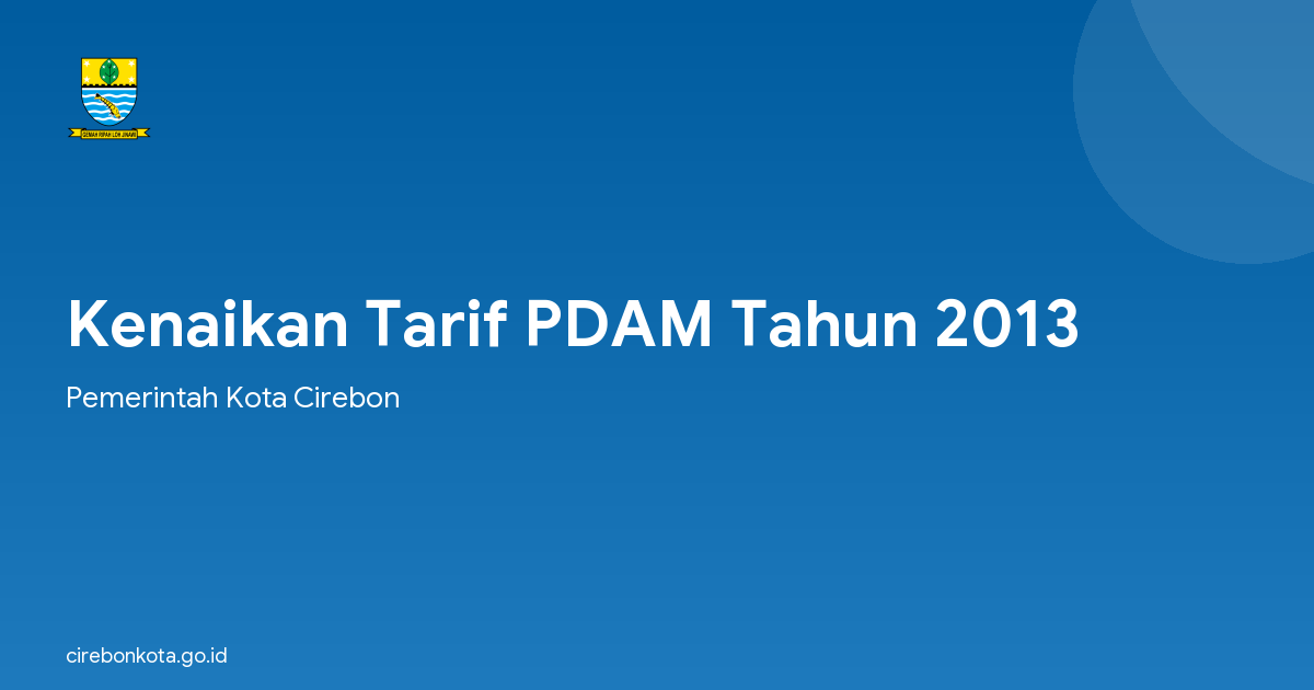 Kenaikan Tarif PDAM Tahun 2013