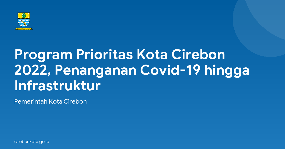 Program Prioritas Kota Cirebon 2022, Penanganan Covid-19 hingga Infrastruktur
