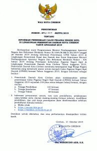 FORMASI KEBUTUHAN CPNS KOTA CIREBON TAHUN 2019