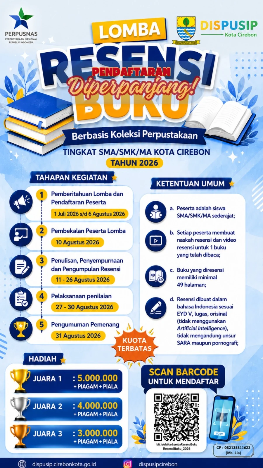 Masih Ada Waktu Jadi Juara, Pendaftaran Lomba Resensi Buku Pelajar Diperpanjang