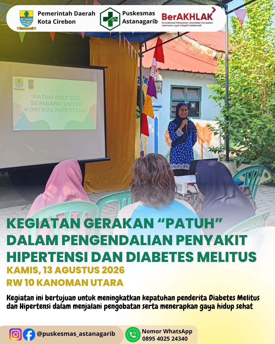 KEGIATAN GERAKAN "PATUH" DALAM PENGENDALIAN PENYAKIT TIDAK MENULAR (DIABETES MELITUS DAN HIPERTENSI)
